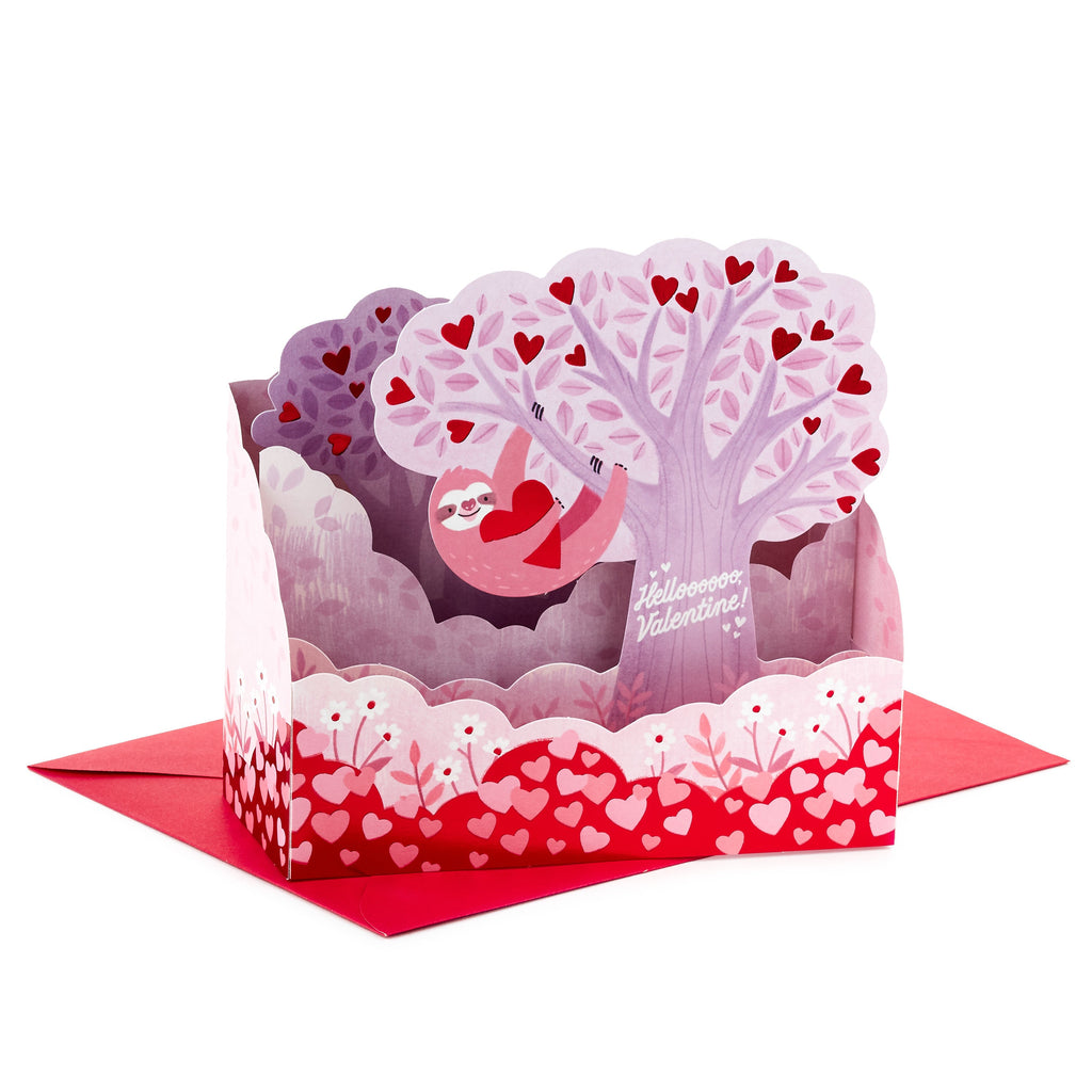 Paper Wonder Pop Up Valentines Day Card (Sloth)