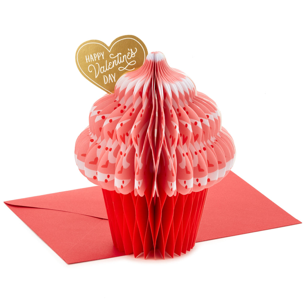 Paper Wonder Pop Up Valentines Day Card (Honeycomb Cupcake)