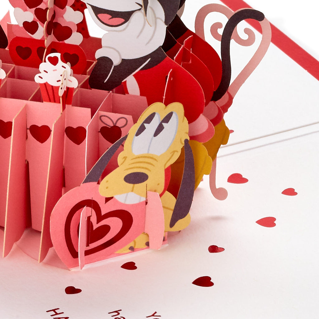 Signature Paper Wonder Pop Up Valentines Day Card for Husband, Wife, Boyfriend, Girlfriend (Mickey & Minnie)