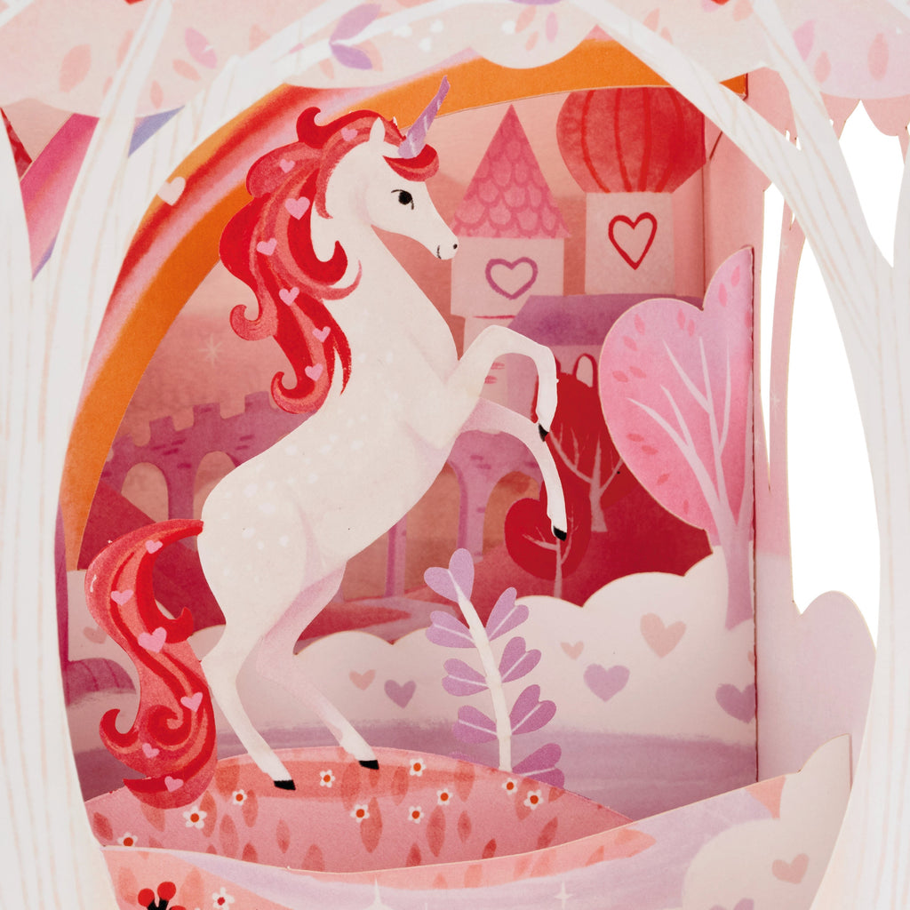 Paper Wonder Valentines Day Pop Up Card (Unicorn, Magical Wishes)