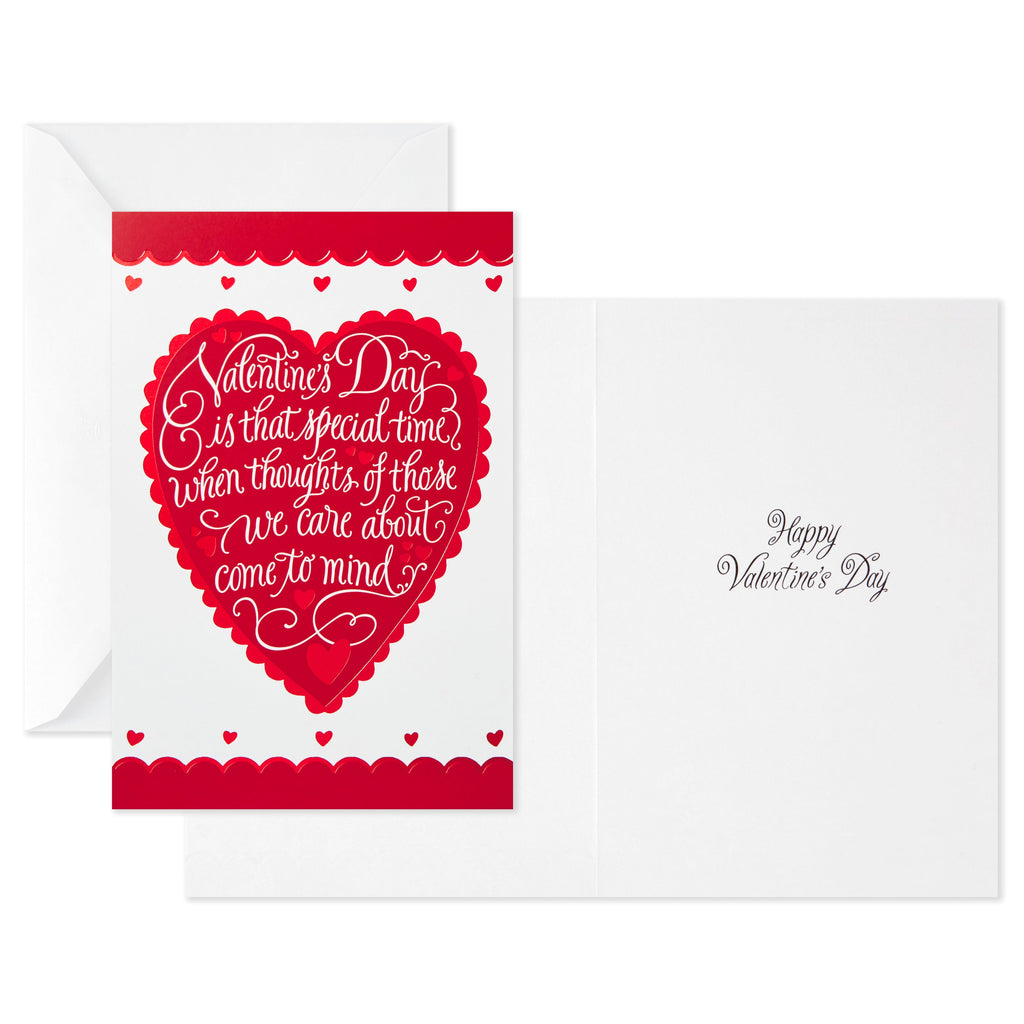 Valentines Day Cards Pack, Heart (6 Valentine Cards with Envelopes)