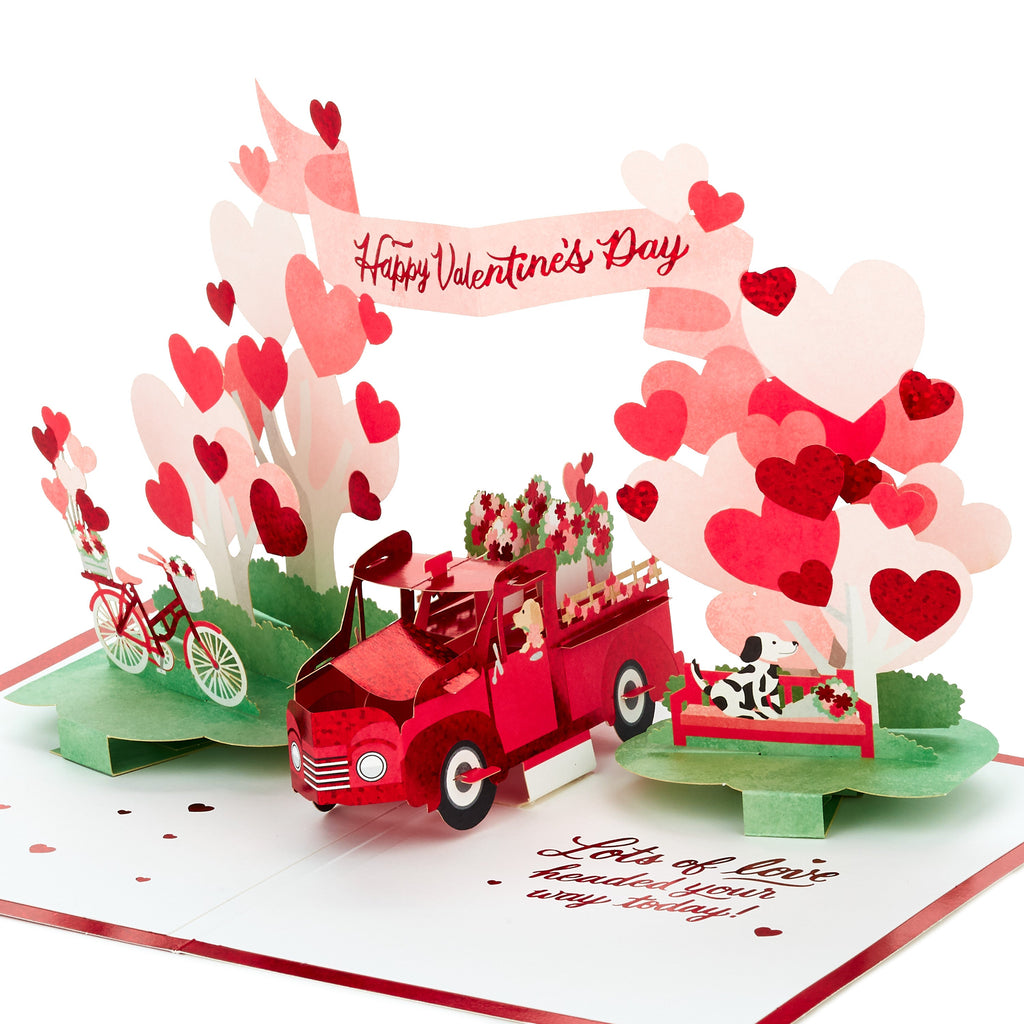 Signature Paper Wonder Pop Up Valentines Day Card (Vintage Red Truck)