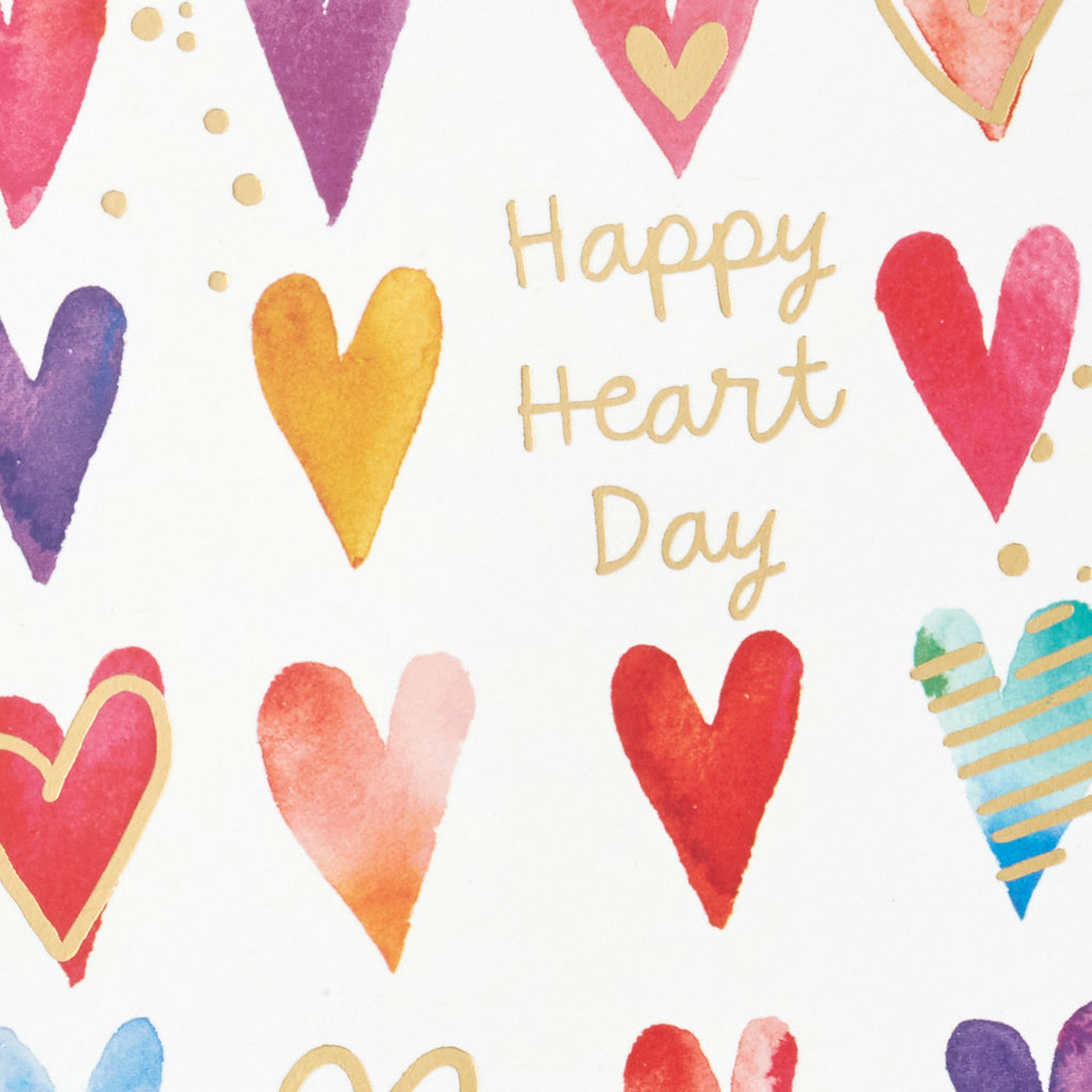 Pack of Valentines Day Cards, Happy Heart Day (6 Valentine's Day Cards with Envelopes)