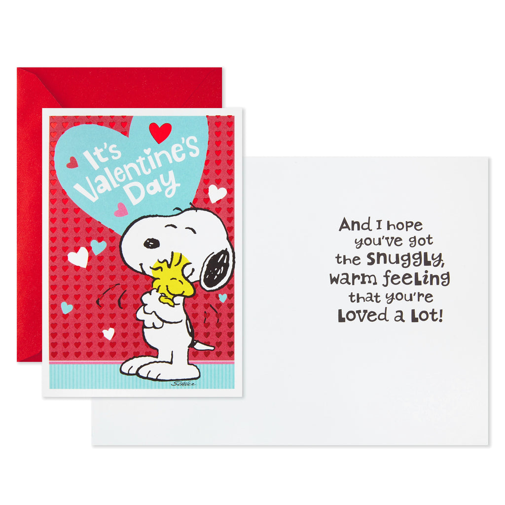 Peanuts Valentines Day Cards Pack, Snoopy and Woodstock (10 Valentine's Day Cards with Envelopes)