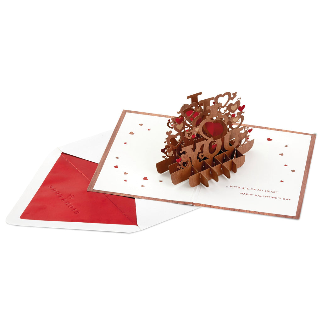 Signature Paper Wonder Wood Pop Up Valentines Day Card (All My Heart)