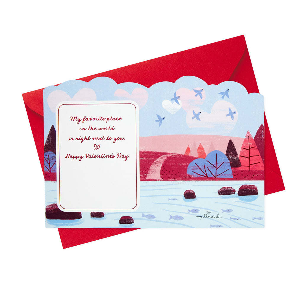 Paper Wonder Pop Up Valentines Day Card for Husband, Wife, Boyfriend, Girlfriend (Mountain Lake)