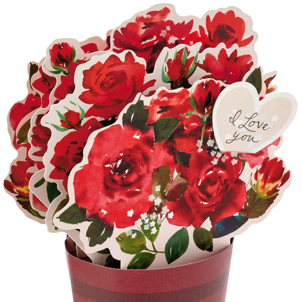 Paper Wonder Pop Up Valentines Day Card, Displayable Bouquet (Today, Tomorrow, Always)