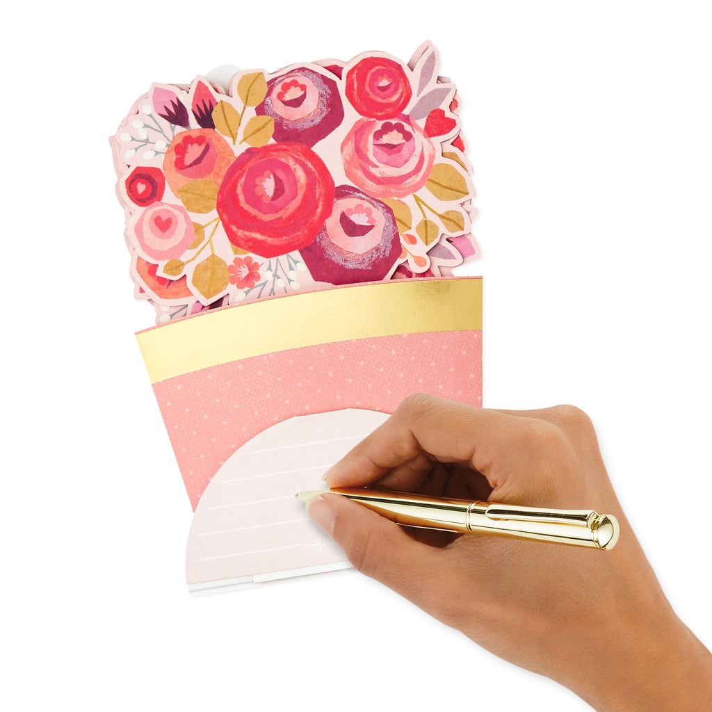 Paper Wonder Pop Up Valentines Day Card, Displayable Bouquet (Love You)