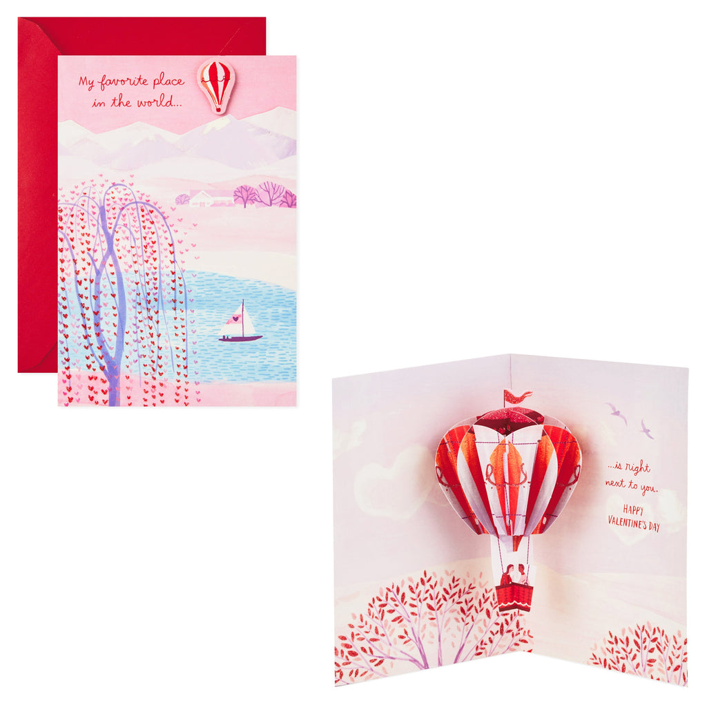 Paper Wonder Valentines Day Pop Up Card for Significant Other (Hot Air Balloon Valentine)