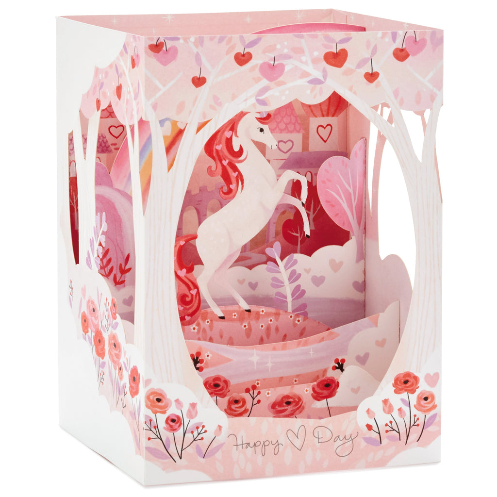 Paper Wonder Valentines Day Pop Up Card (Unicorn, Magical Wishes)