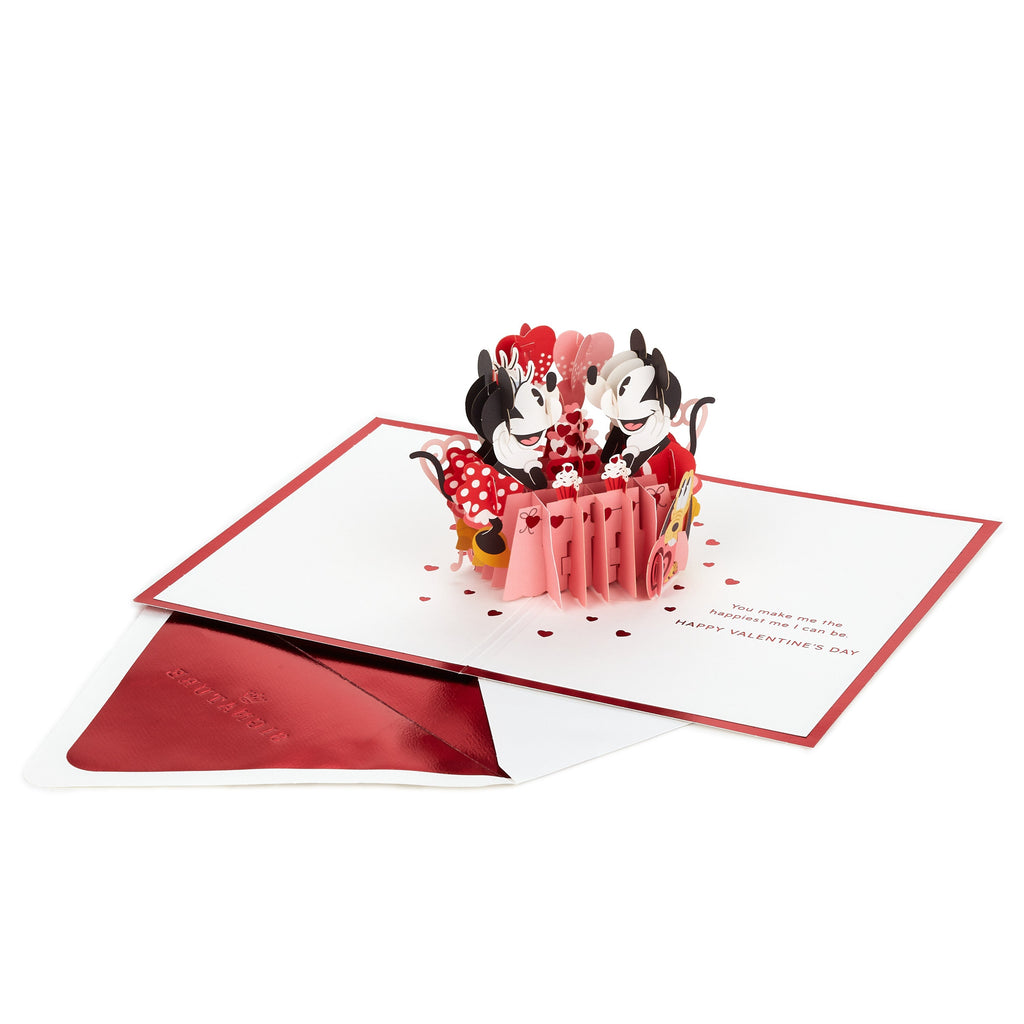 Signature Paper Wonder Pop Up Valentines Day Card for Husband, Wife, Boyfriend, Girlfriend (Mickey & Minnie)