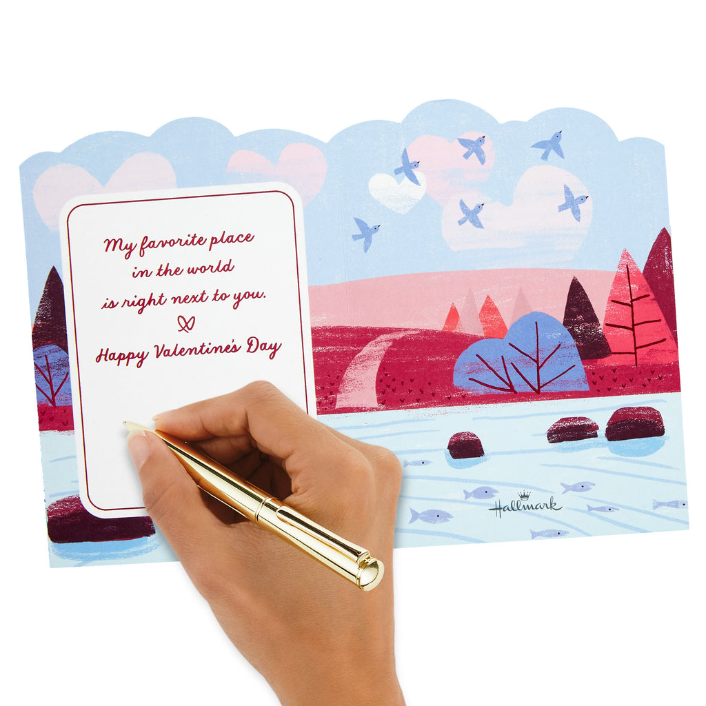 Paper Wonder Pop Up Valentines Day Card for Husband, Wife, Boyfriend, Girlfriend (Mountain Lake)