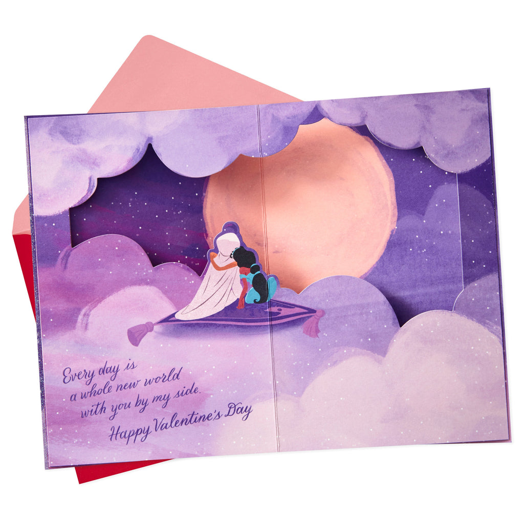 Hallmark Disney Valentine's Day Card for Husband, Wife, Boyfriend, Girlfriend (Aladdin, Whole New World)